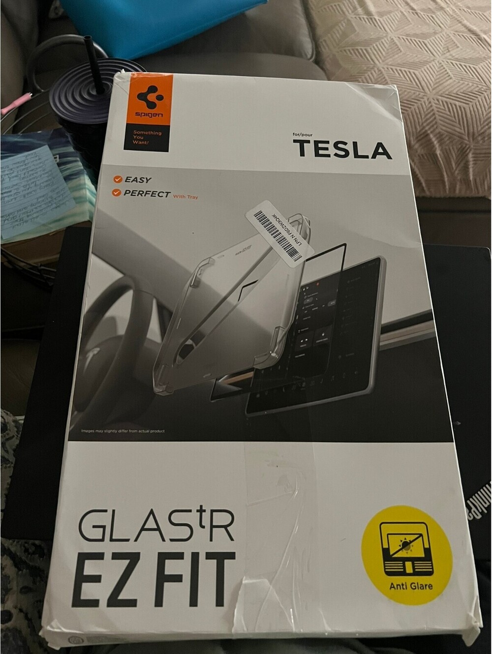Spigen GLAS.tR EZ Fit Anti-Glare Screen Protector for Tesla Model 3 & Model Y